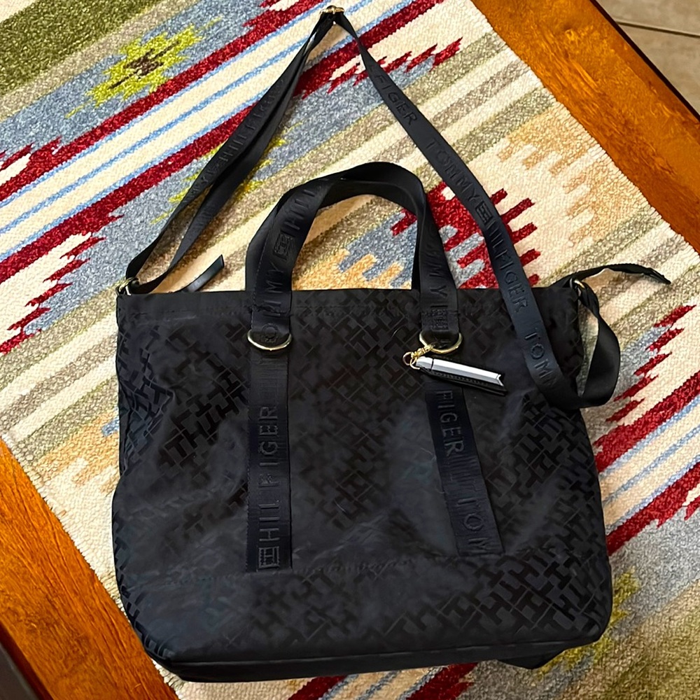 Tommy Hilfiger Black Material Tote Bag